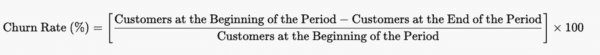 SaaS churn rate benchmark formula 1
